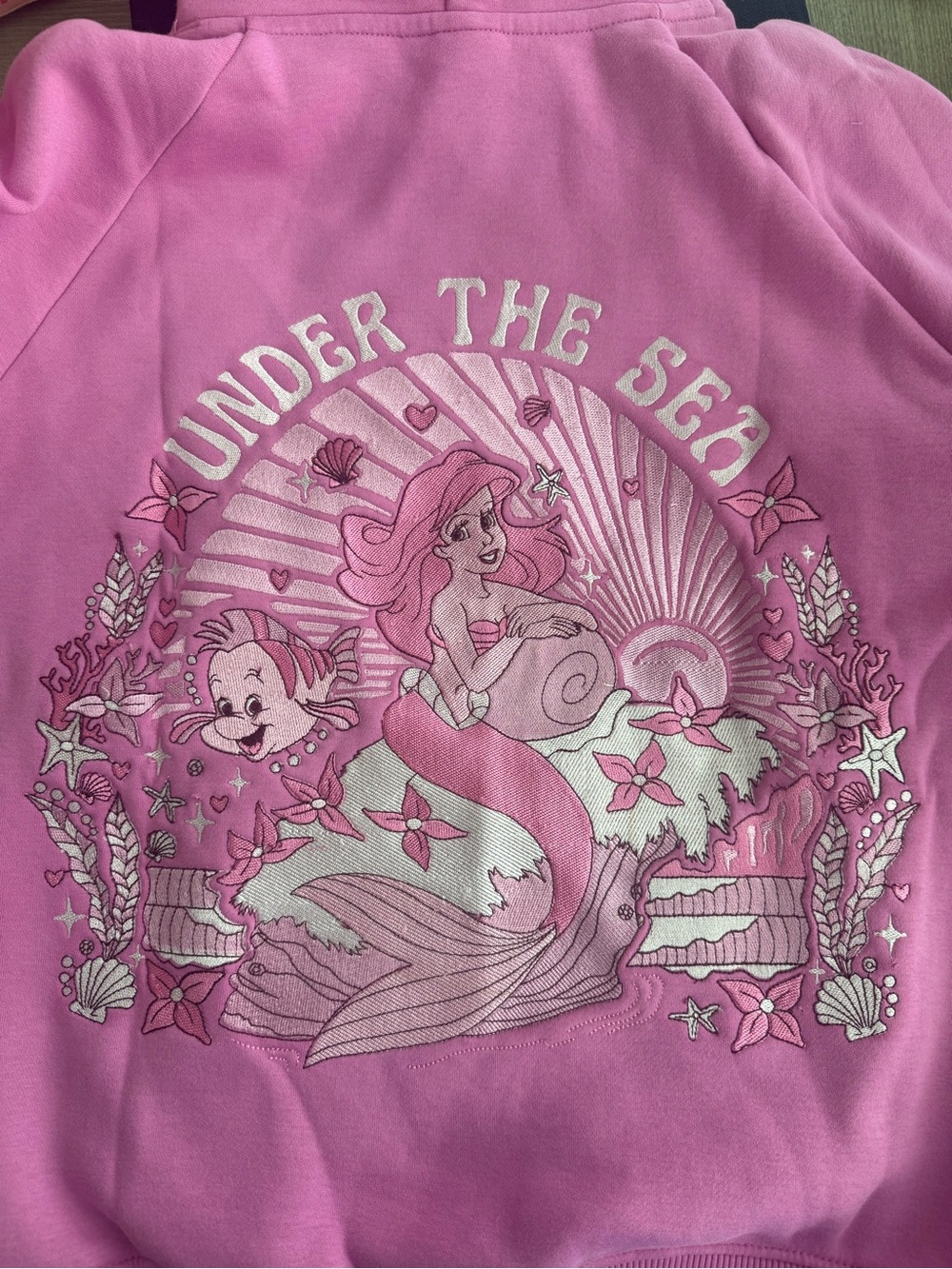 Pink Palm Puff - Disney Pink 'Under the Sea' Ariel Hooded Sweatshirt